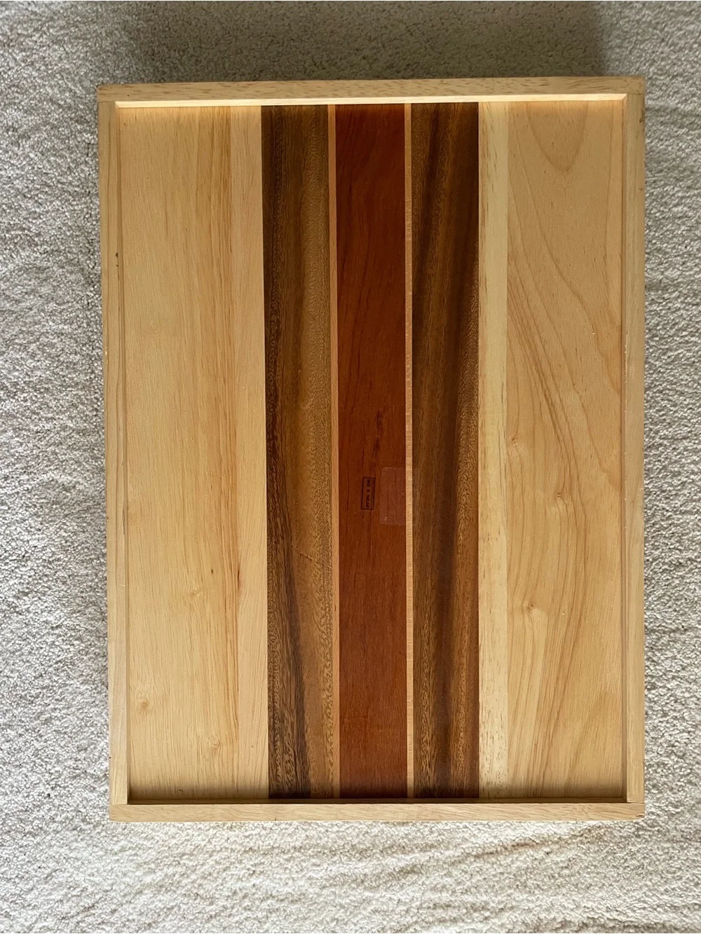 Handcrafted Multi-Wood Serving Tray - Two Tone
